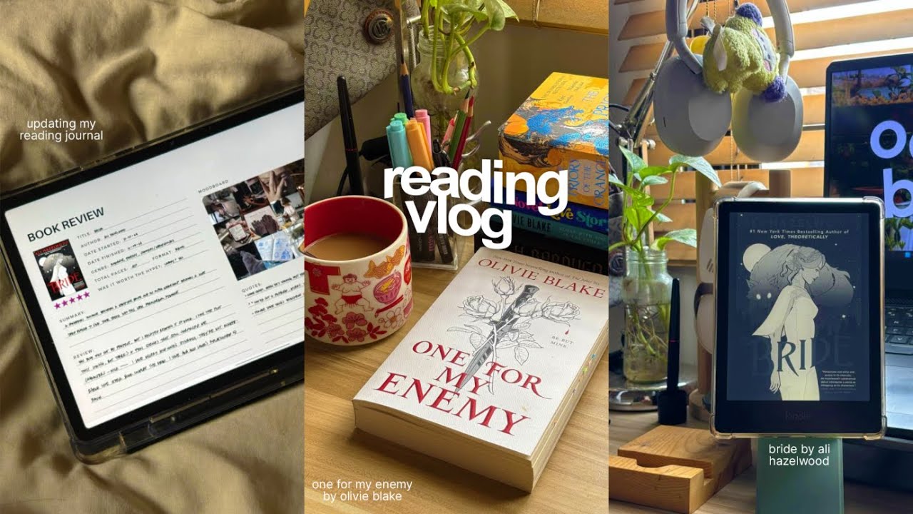 reading vlog ☕ my recent reads, updating my book journal (how i rate books), reading at cafe's