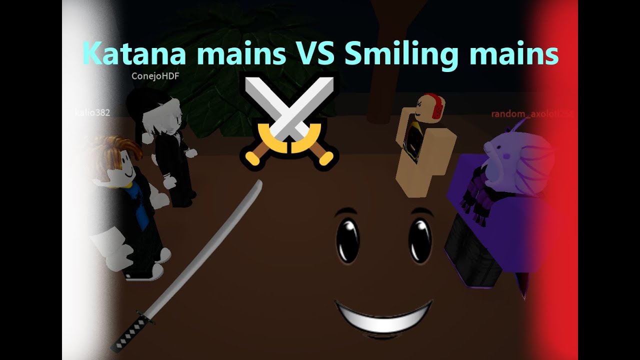 Katana mains VS Smiling mains! | Roblox Infectious Smile