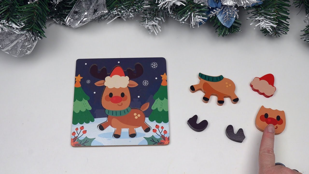 Fun Learning Puzzle Adventure: Wooden Christmas Puzzles for Kids!