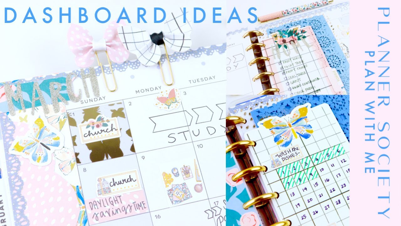 Planner Dashboard Ideas Using the January 2020 Planner Society Kit | Plan With Me | Monthly Layout