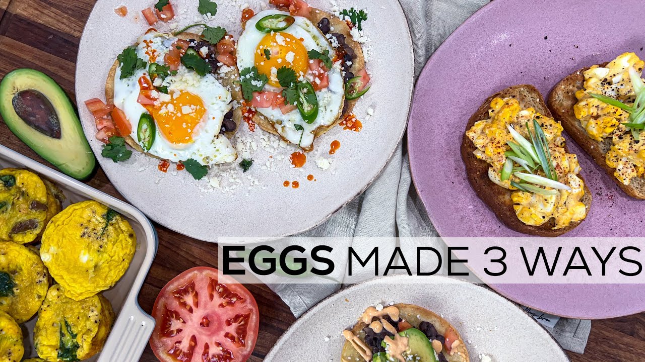 3 Easy EGG RECIPES you NEED in your life! 🍳 Healthy Meal Prep Ideas, Vegetarian & Gluten-Free