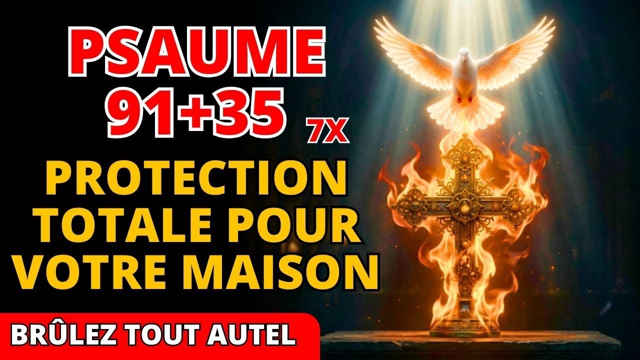 🔥 Psaume 91 + 35 Répété 7 Fois : Tout Autel Contre Votre Maison et Famille BRÛLE Maintenant