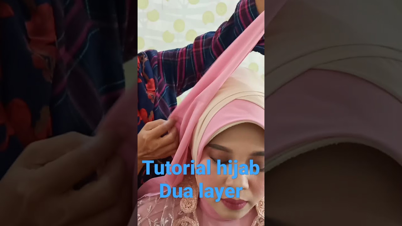 tutorial hijab dua layer.hijab among tamu pengantin.