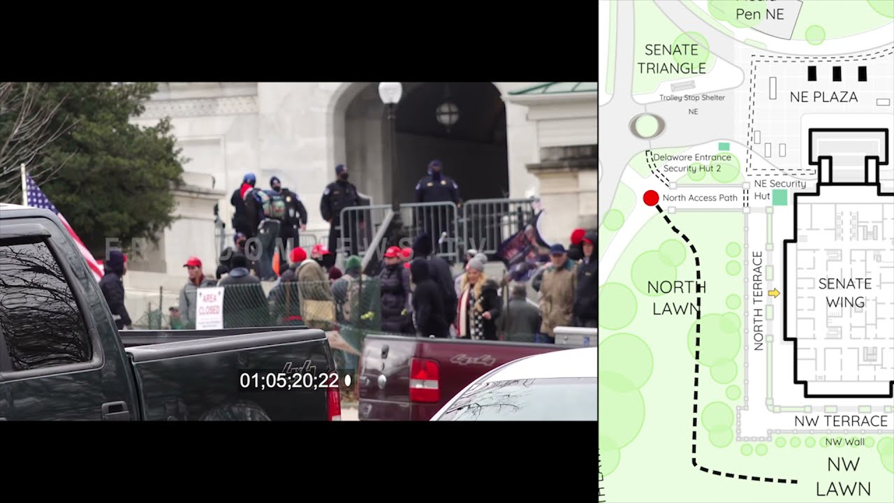 Close up - The NE Capitol Barricade Breach - 1:55 - 2:00 pm