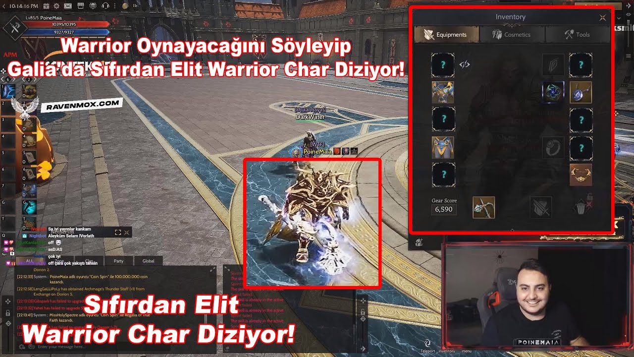 PoineMaia - Warrior Oynayacağını S&ouml;yleyip Galia'da Sıfırdan Elit Warrior Char Diziyor! | Rise Online
