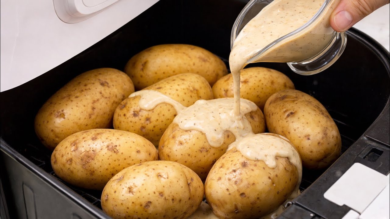 Kartoffeln, Soße und Heißluftfritteuse =Traum-Abendessen! Vergiss Bratkartoffeln Omas Geheimrezept!