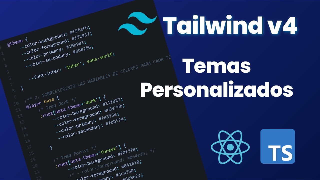 Cómo implementar un tema personalizado en React con Tailwind v4 |  Básico