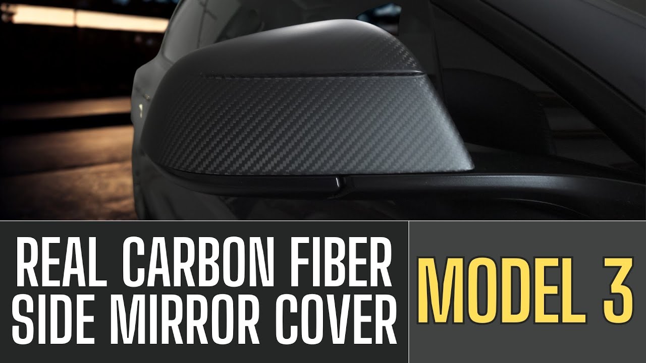 Hansshow Side Mirror Covers Real Carbon Fiber for Model 3