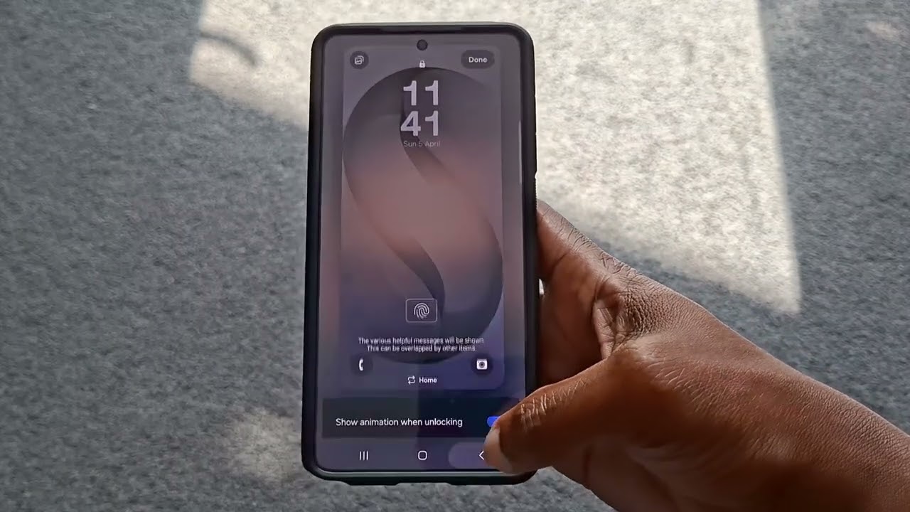 Анимация разблокировки и отпечатка пальца на телефоне Samsung Galaxy S26 Ultra