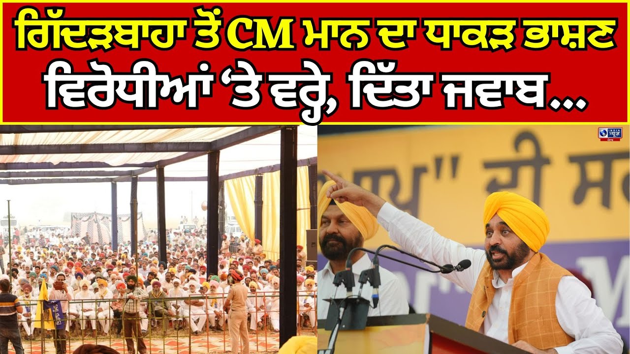 Gidderbaha | CM Bhagwant Mann | Punjab Elections | CM ਮਾਨ ਦਾ ਧਾਕੜ ਭਾਸ਼ਣ | India News Punjab