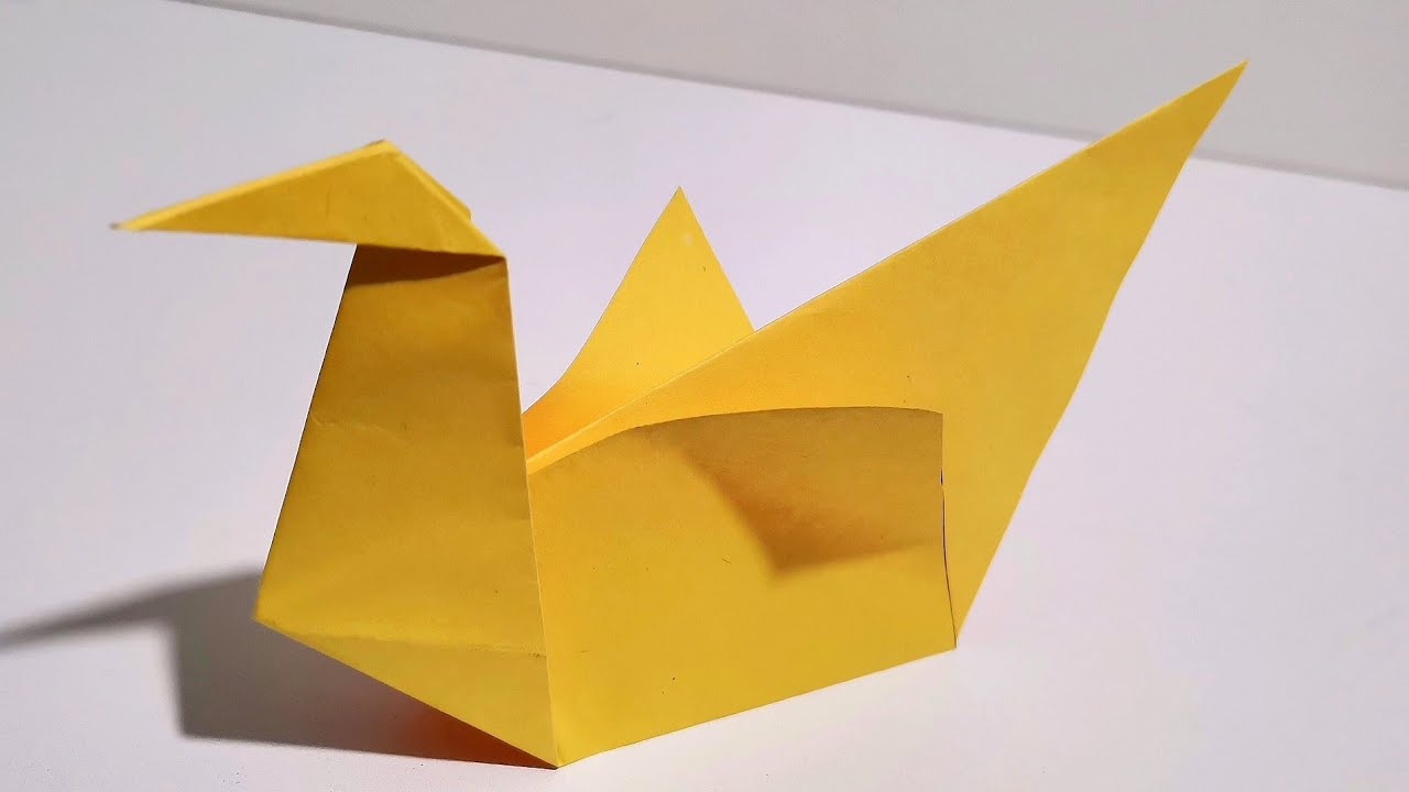 Como hacer un Pato de papel origami f&aacute;cil y rapido 🦆 Origami duck