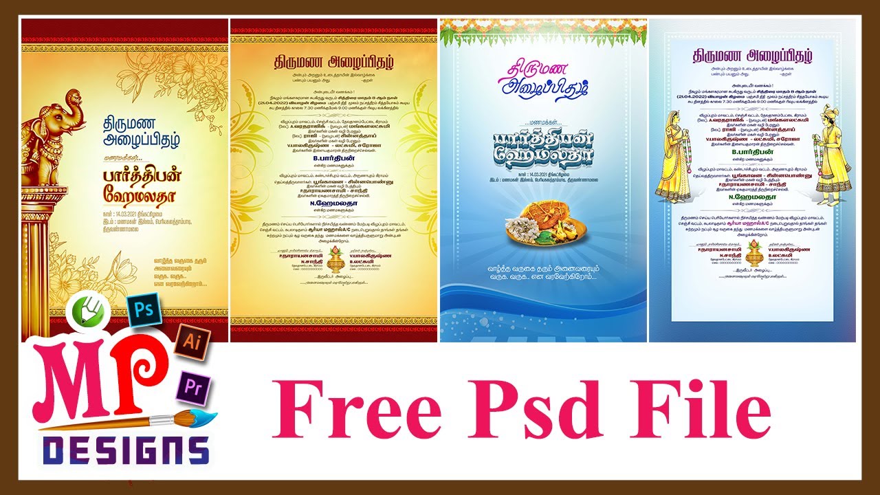 Wedding invitation Psd | Tamil Psd | Free Psd File | Mp Designs