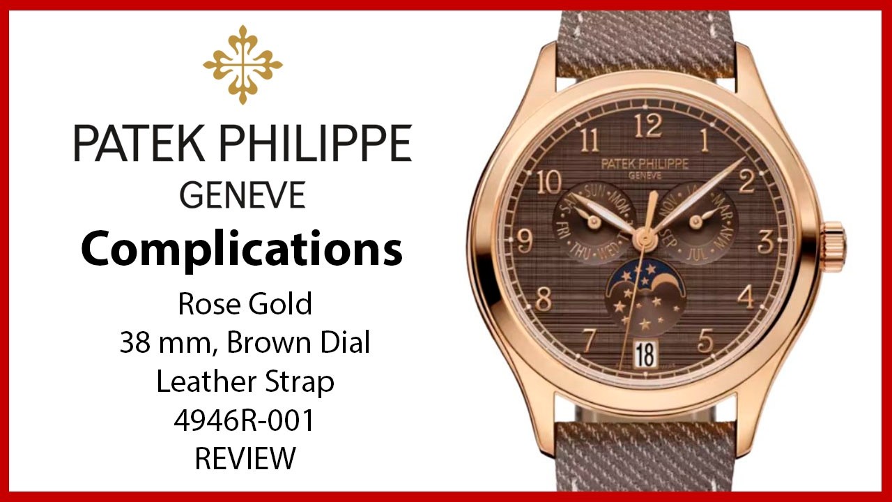 ▶ Patek Philippe Complications Annual Calendar Moon Phases Rose Gold Brown Dial 4946R-001 - ОБЗОР