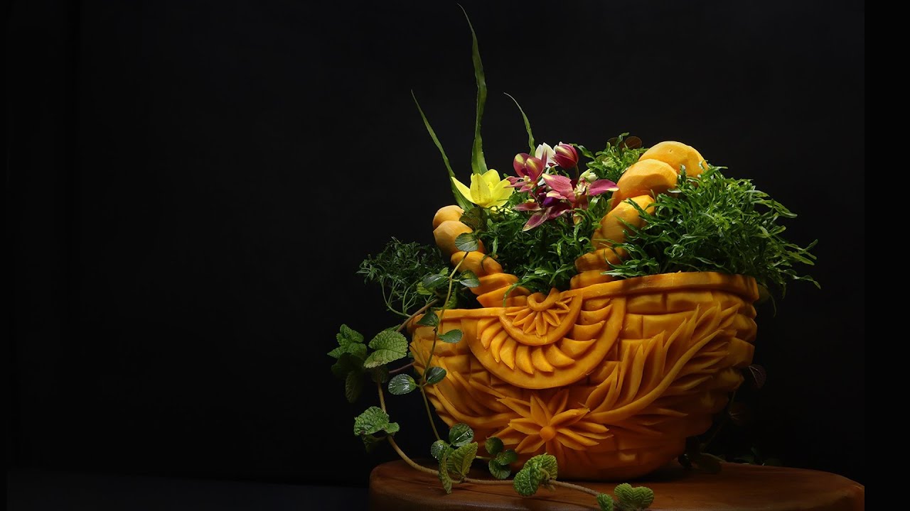 Pumpkin Vase | Vegetable Caving Idea | Food Art