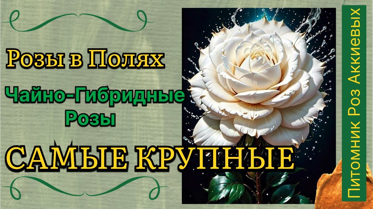 Самый крупный цветок Чайно-Гибридной розы, обзор крупноцветковых сортов. Розы в полях , Юг - Крым .