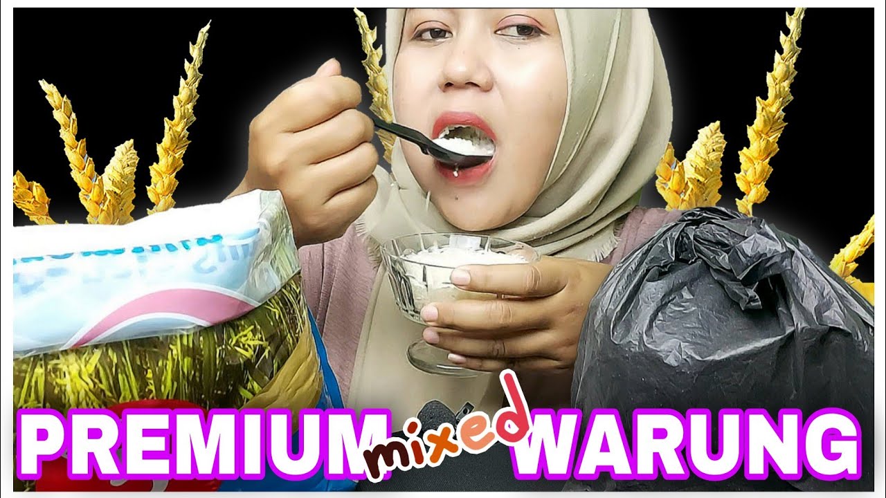 BERAS WARUNG MIX PREMIUM RICE | RAW RICE EATING MIXED | #asmrberas #mukbangberas #rawriceeating