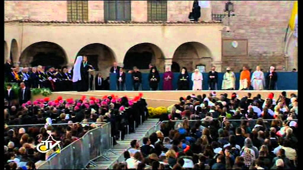 Benedetto XVI at Assisi 27.10.2011. Conclusion ceremony and the tomb of St. Francis