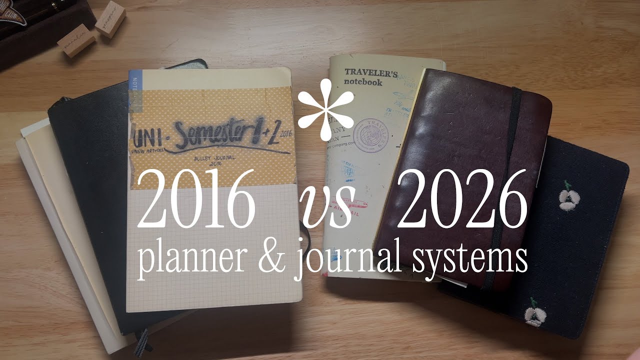 2016 vs 2026 planner & journal systems | hobonichi cousin, travelers notebook, bujo, plotter