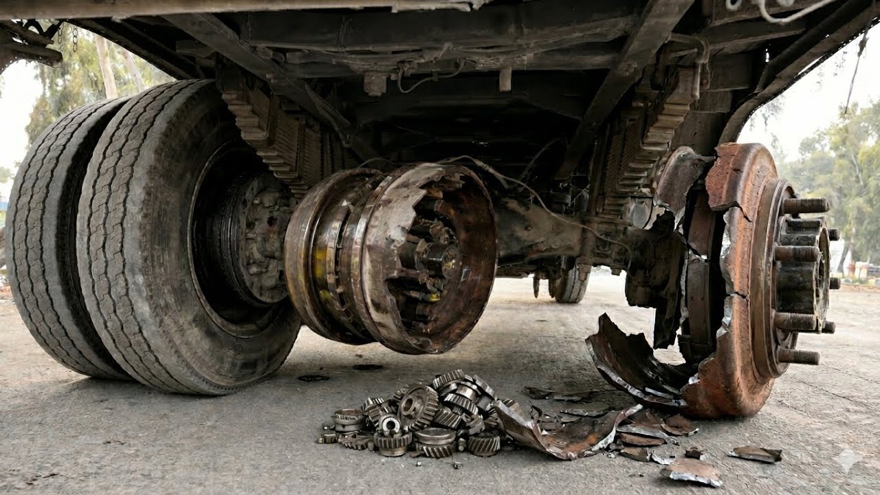 Pakistani Mechanics Faced an Impossible Repair ! Truck Axle Drum Exploded in Extreme Heat 