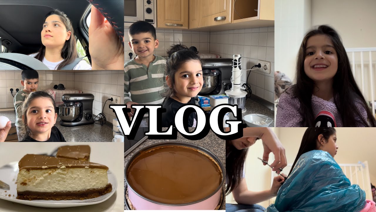 ÇOCUKLARLA EŞİME LOTUS CHEESECAKE YAPTIK🥧🥰| HARİKA BİR LEZZET😋|KIZIMIN SAÇINI KESTİM💇‍♀️