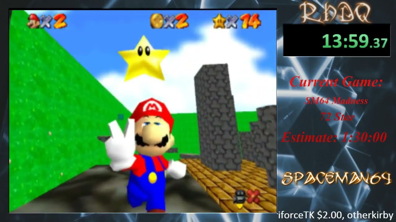 Super Mario 64 MADNESS - 72 Star Speedrun in 1:15:02