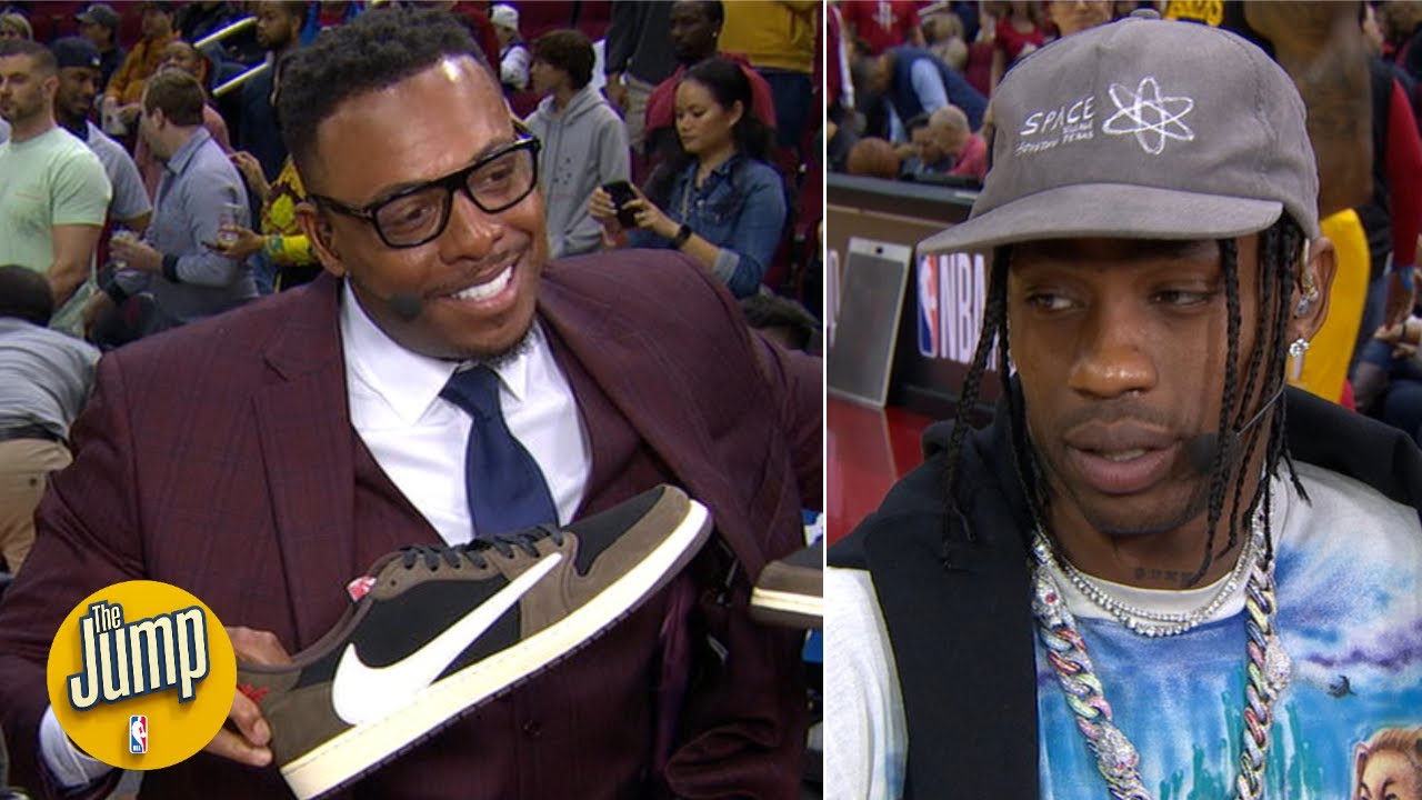 Трэвис Скотт рассказывает о своей совместной работе с Джорданом и дарит пары кроссовок Пиппену и ...