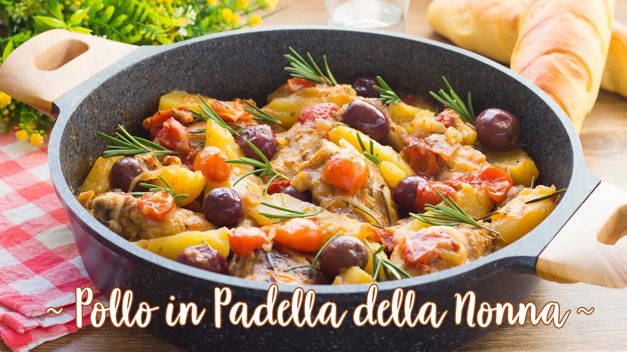 Pollo in Padella della Nonna con Patate Pomodorini e Olive - Ricetta Facile - 55Winston55