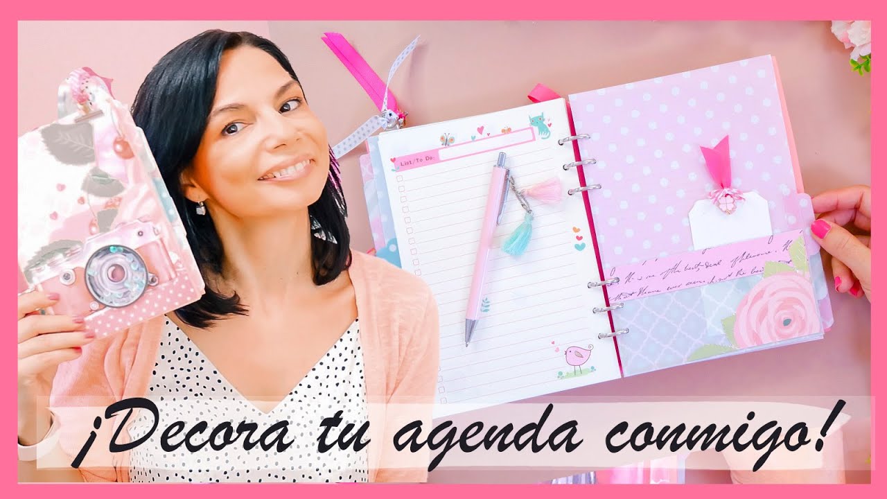 Agenda decorada con separadores y bolsillos. TUTORIAL FÁCIL ⎜PEGA PAPEL O TIJERAS