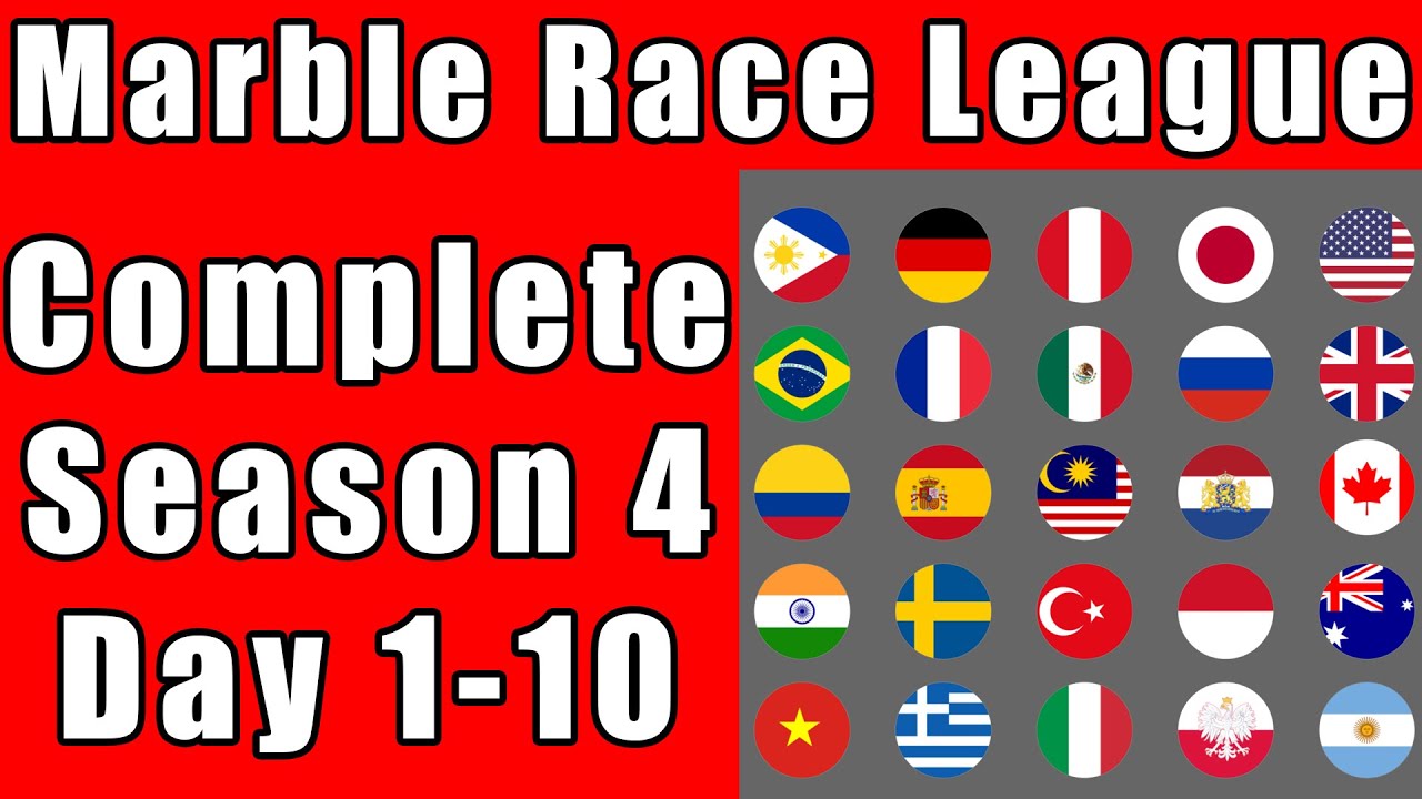 Marble Race League 2019 Season 4 Complete Race Day 1-10 in Algodoo / Marble Race King