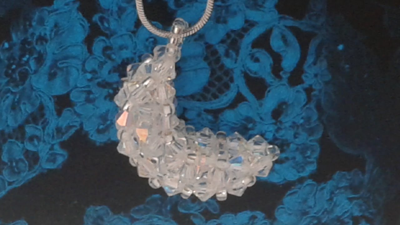TUTORIAL CIONDOLO LUNA  CON BICONO SWAROVSKI E 9/0    | DIY