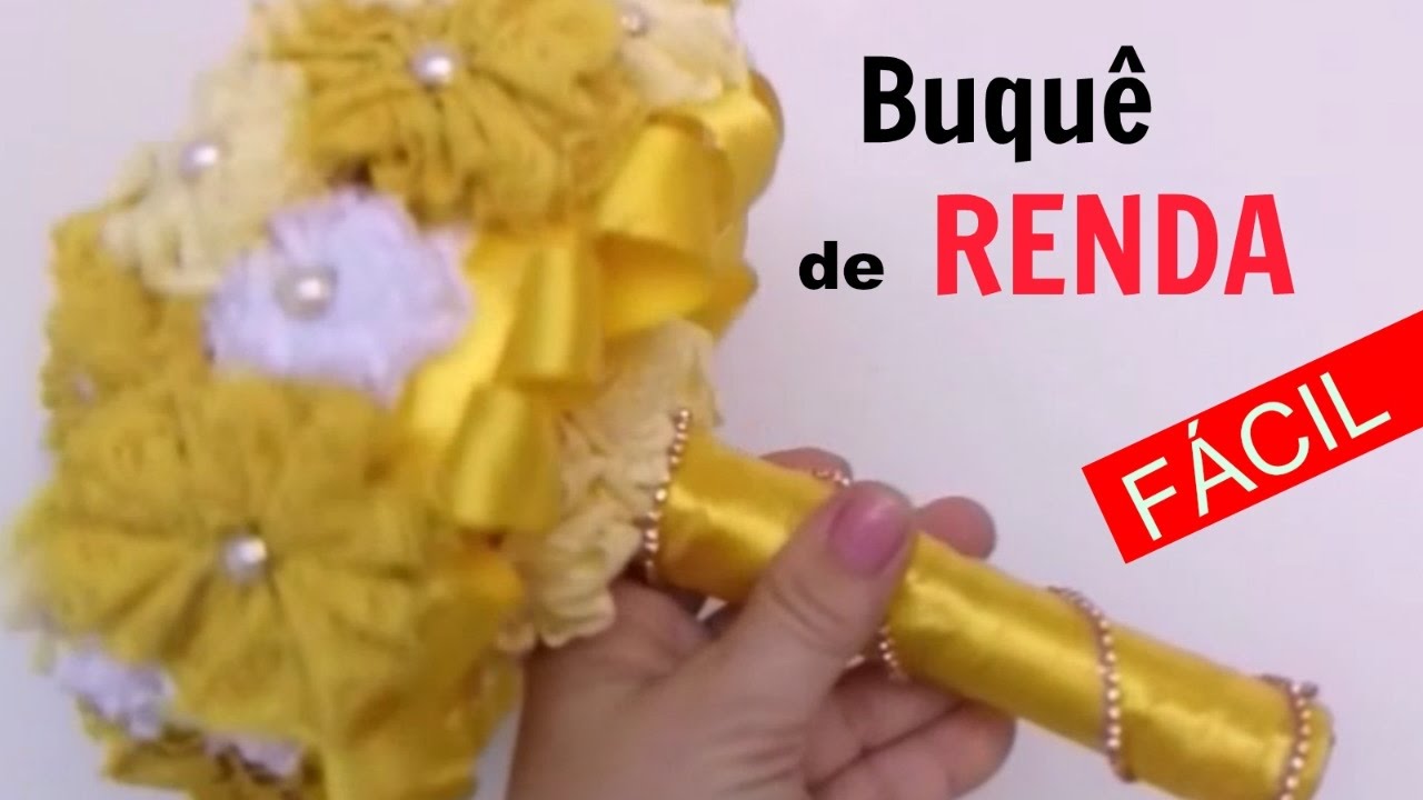 DIY: BUQUÊ de NOIVA com FLORES DE RENDA / DIY How to make Your Own Bridal Bouquet