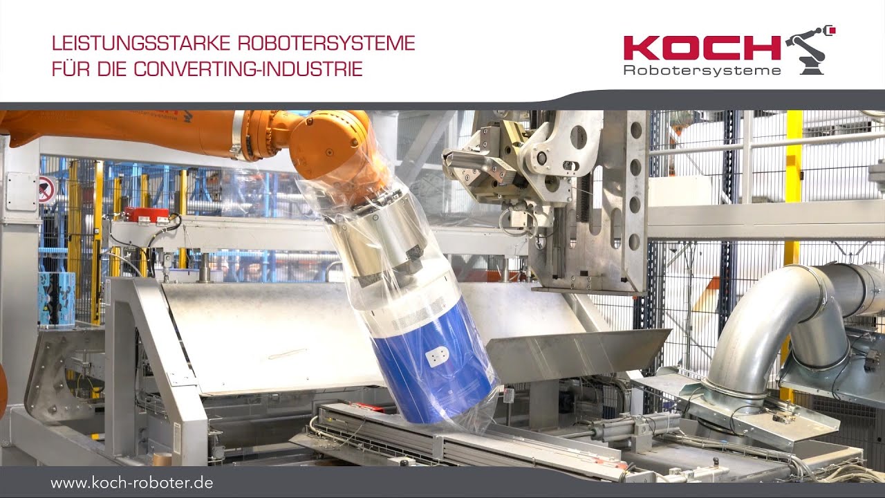 Vollautomatische Rollenverpackungs- & Palettieranlage | KOCH Robotersysteme