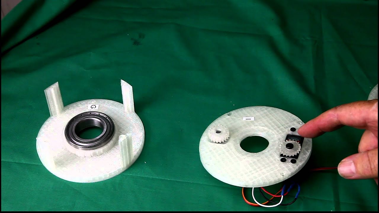 3D printed FPV geared antenna tracker for larger antennas, 2.4Ghz or 1.3Ghz
