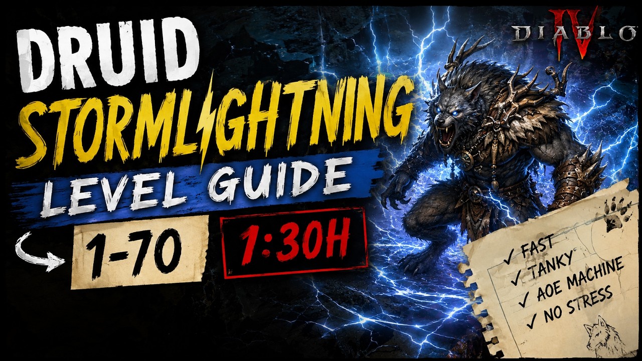 ⚡ The FASTEST Druid Leveling Build! (1-70 in 90 Minutes) | Diablo 4 Season 14