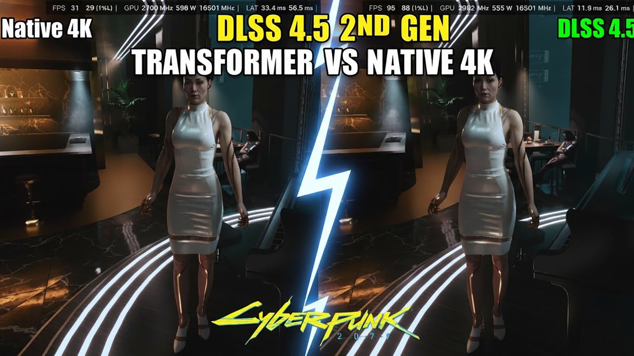 DLSS 4.5 VS DLAA Native 4K, Cyberpunk 2077, Path Tracing | RTX 5090