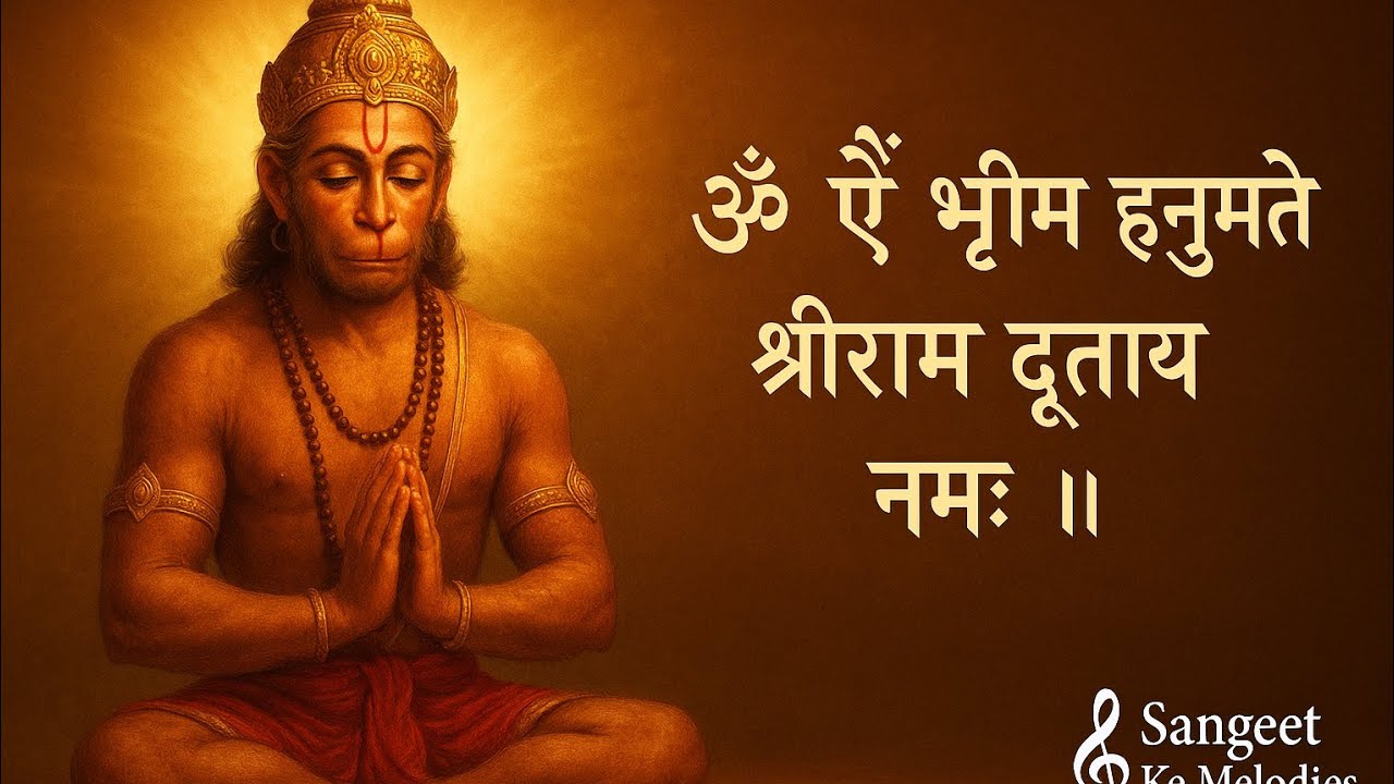 ॐ ऐं भ्रीम हनुमते श्री राम दूताय नमः  | Powerful Hanuman Mantra | 1008 Jaap | @Sangeet Ke Melodies 