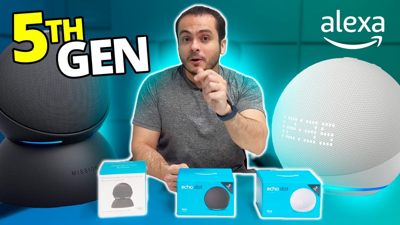 NOVOS ECHO DOT 5 GERAÇÃO COM BASE DE BATERIA - HORA DE APOSENTAR MINHA CAIXA DE SOM