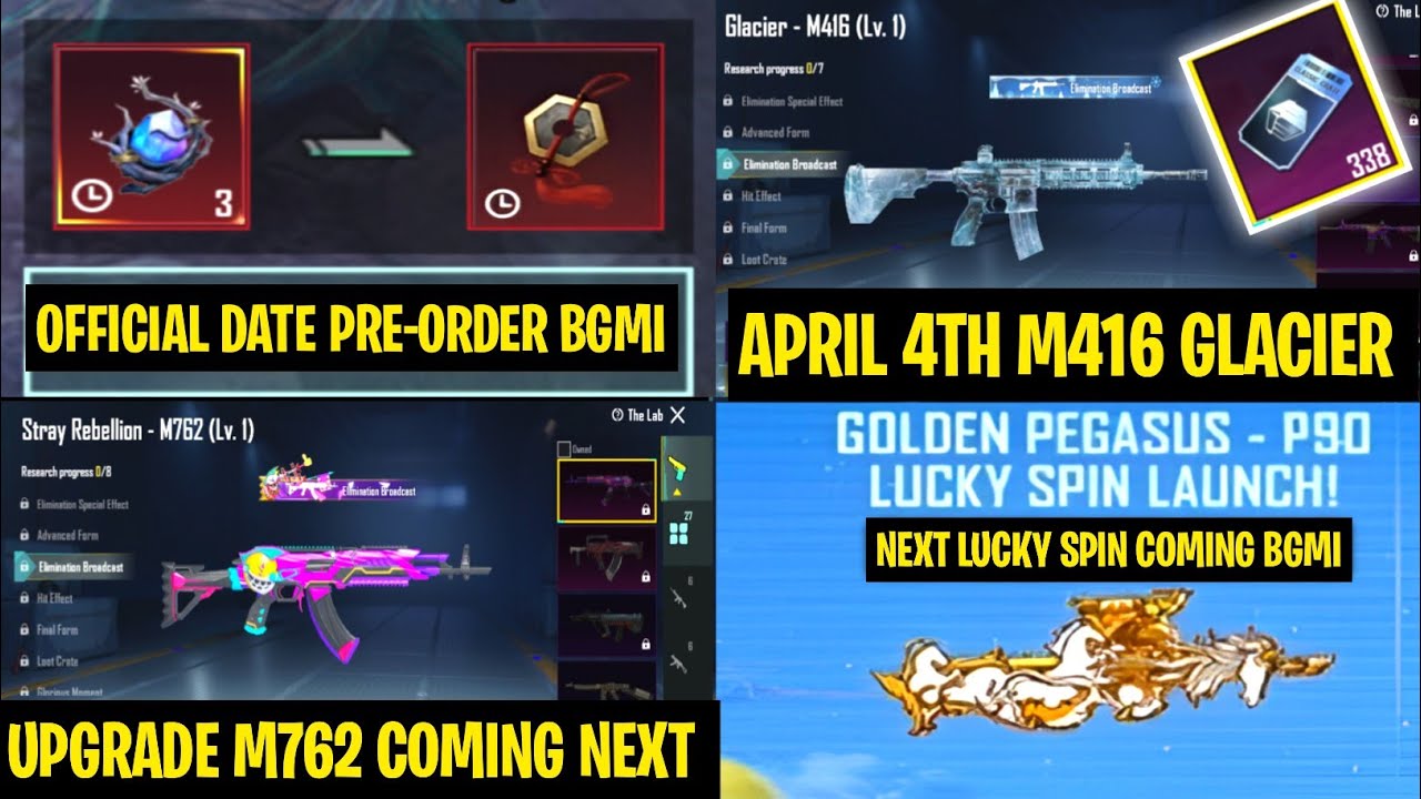 😍Golden Pegasus P-90 Upgrade skin | Pre-Order Coming Tomorrow | M416 Glacier Date Confirmed Official
