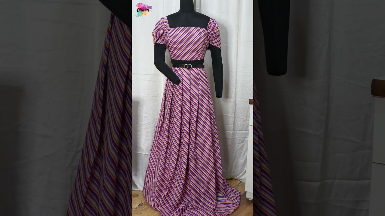 Cotton Cambric Fancy Dress Material |Party wear dress ||Dress Material| Crop Top & Skirt fabric