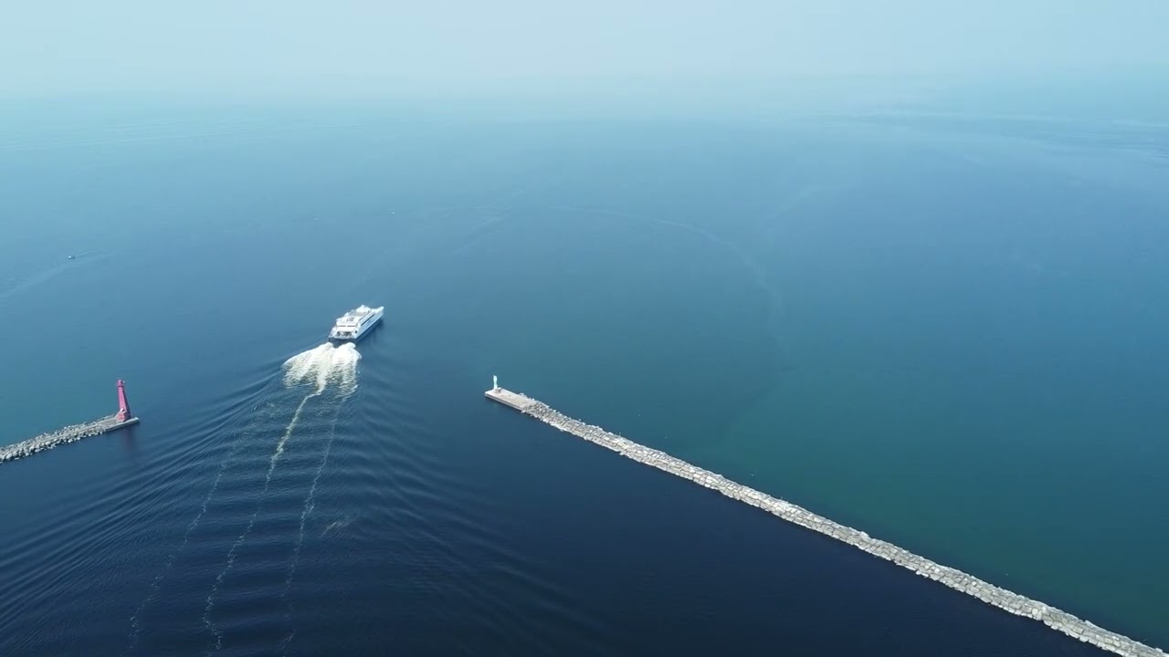 Lake Express ferry heading out onto Lake Michigan - June 2025