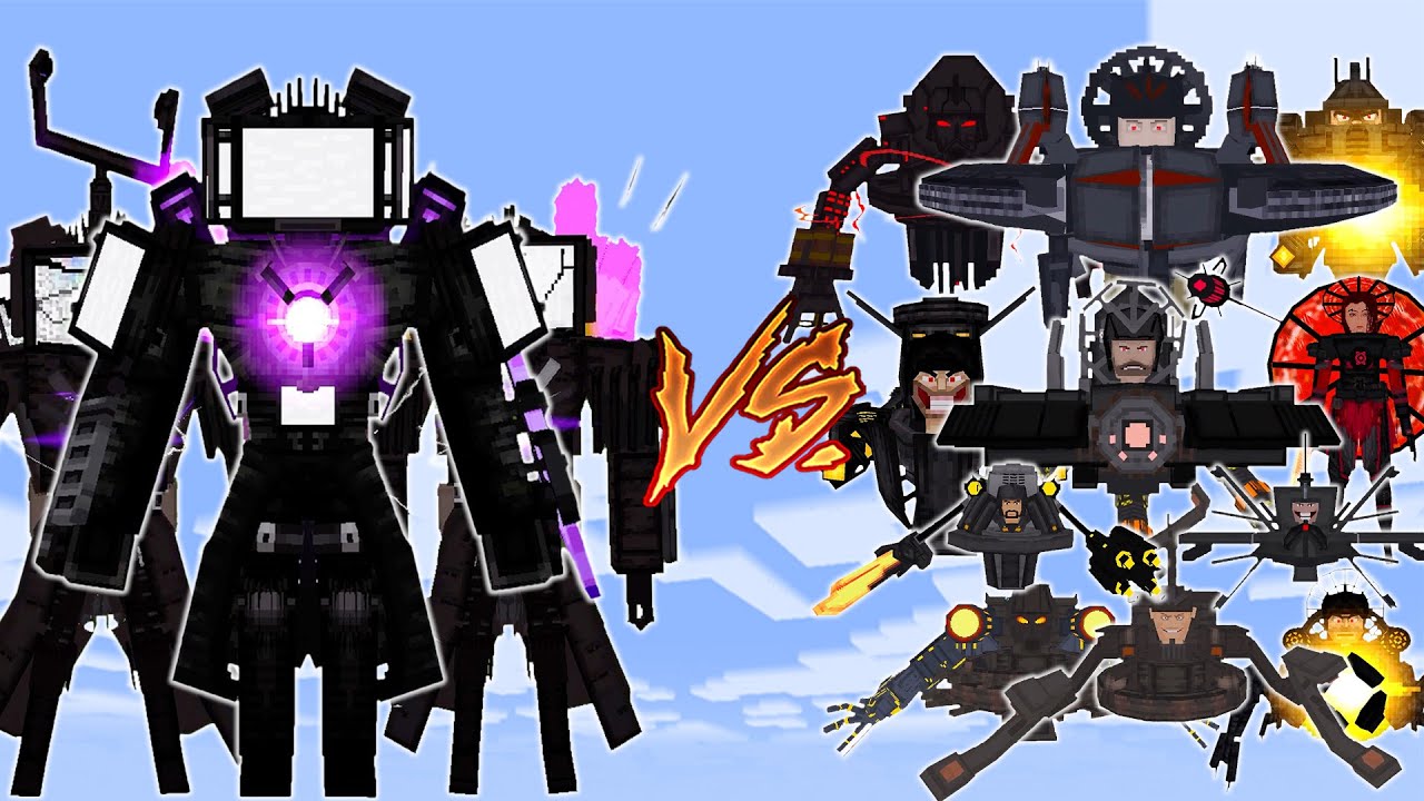 WHEN TITAN TV FIGHT All TITAN ASTRO, WHAT WILL HAPPEN IN THE MOD ADDON FOR A MINECRAFT PE BATTLE