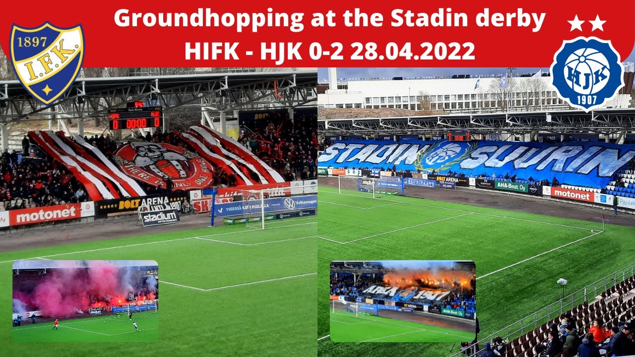 Groundhopping at the Stadin derby HIFK - HJK 0-2 at Bolt Arena Helsinki 28.04.2022