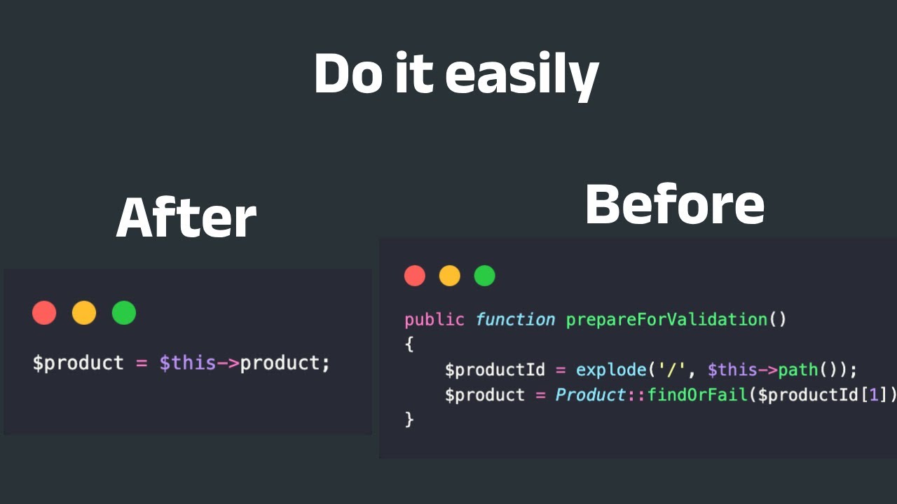 Laravel clean code: access to route model parameter in easy way
