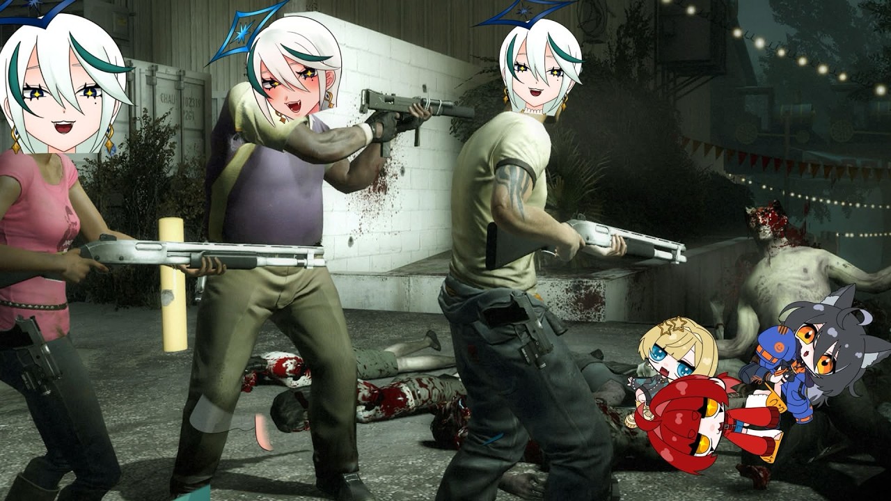 【L4D2】今日はヴァロ部でゾンビ退治💕全員で生き残ろうね💘【花鶏ツグ、久栖ラド、接骨木とこ】