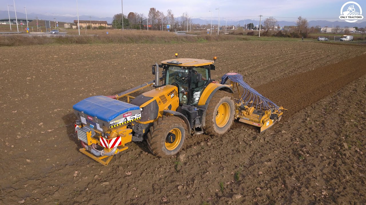 CLAAS AXION 850 GPS & ALPEGO FERTIDRILL ASF | 4K