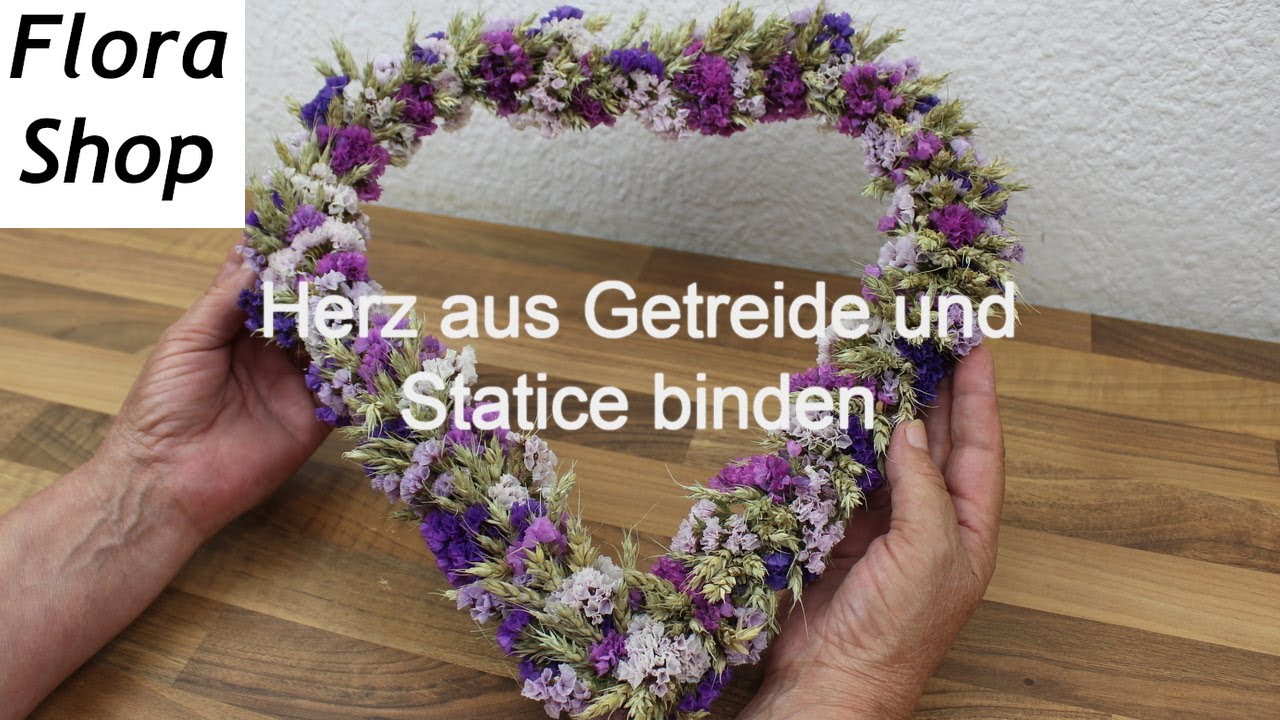 Herbstdeko ❁ Herz aus Getreide und Statice selber binden ❁ Deko Ideen mit Flora-Shop