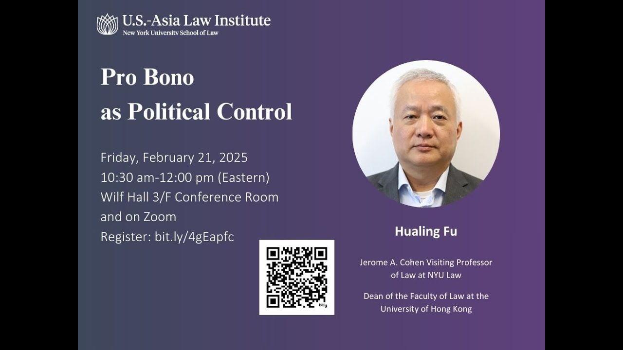 Pro Bono as Political Control: Public Legal Services in China