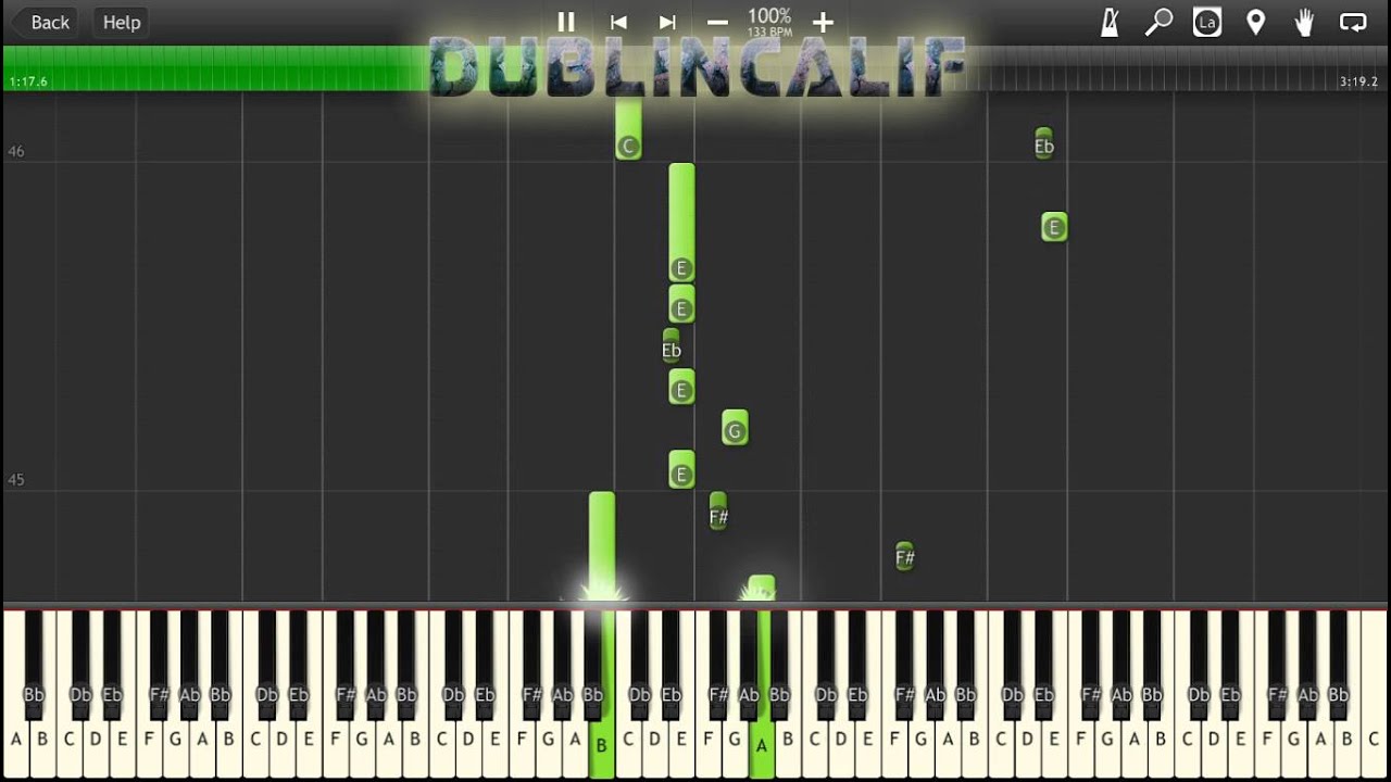 Pokemon Red, Blue, Yellow - Viridian Forest Theme Piano Tutorial Synthesia