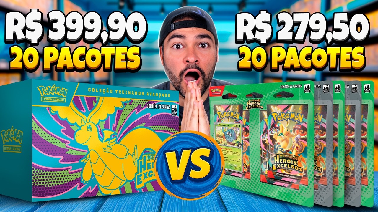Elite Trainer Box OU Blister Quadruplo de Carta Pokémon Heróis Excelsos