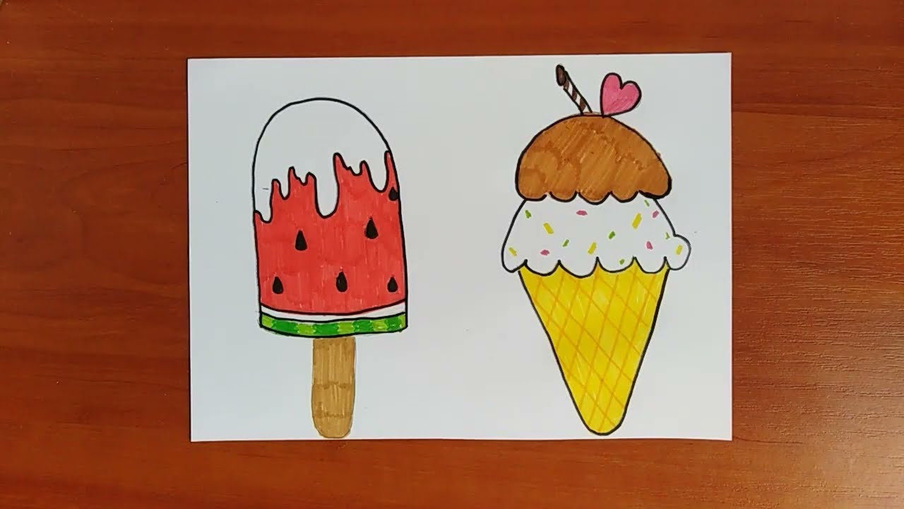 How to draw ice-cream
